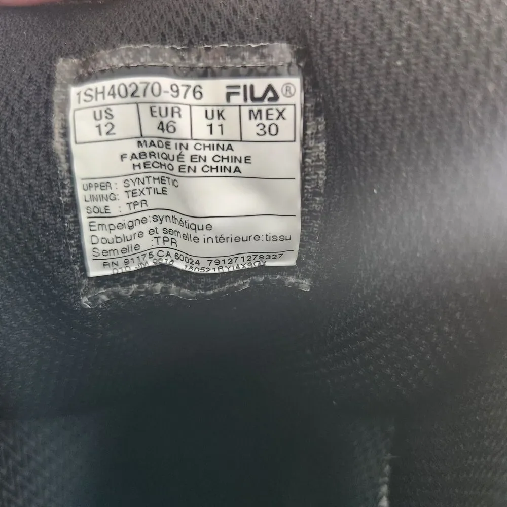 Fila Men's Sz 12 Weathertech Extreme Waterproof Duck Boots Black - Used w/ Box